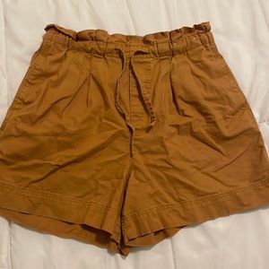 Uniqlo Short Womens S Marigold Linen Belted Pockets High Rise